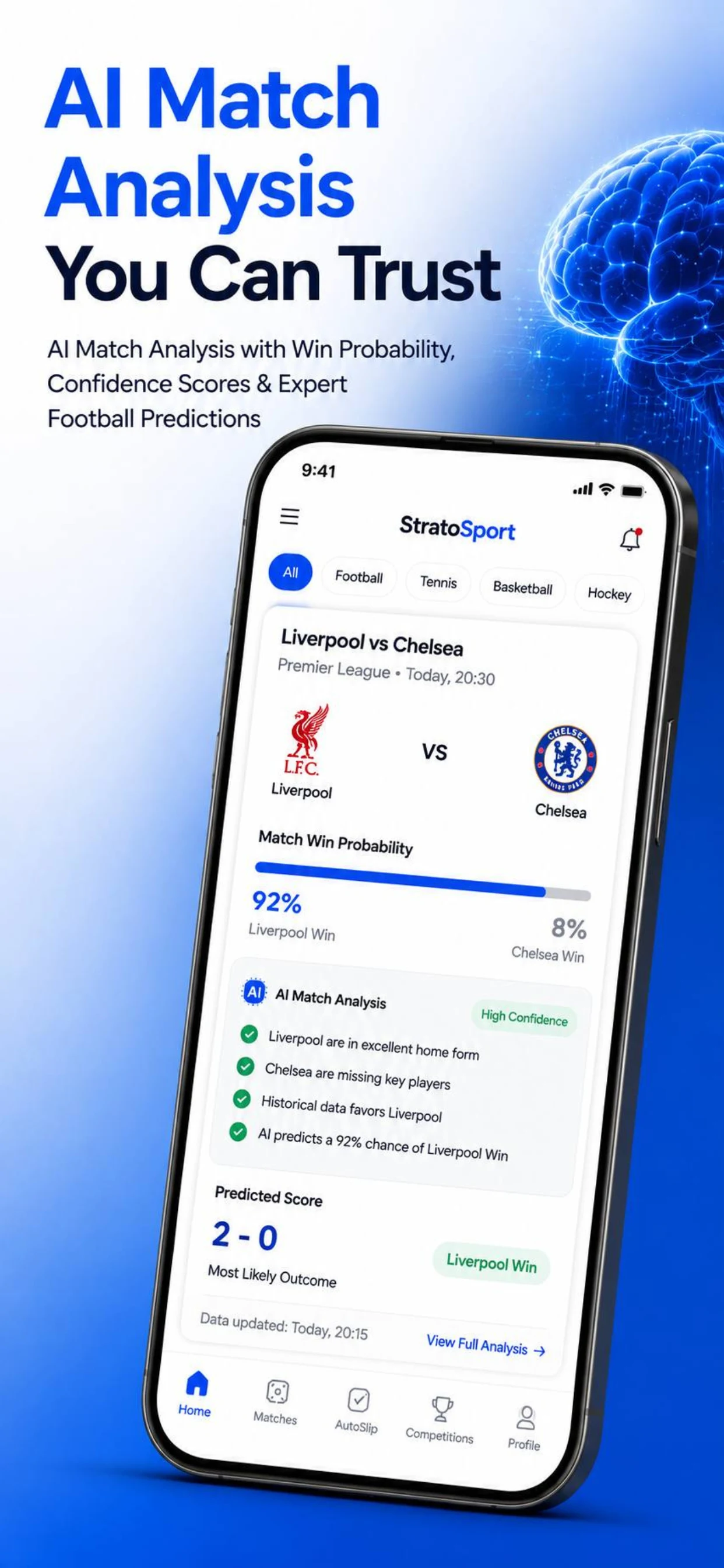 AI Football Tips: StratoSport screenshot